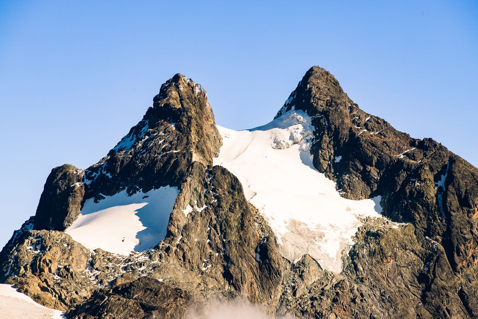 Mount Rwenzori glacier snow at Equator